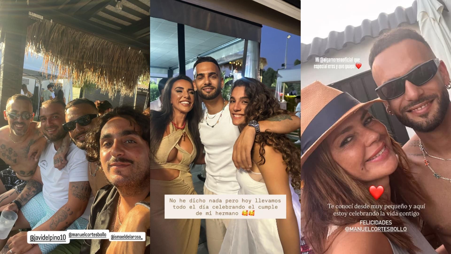 Manuel Cortés, con algunos de los invitados a su cumpleaños