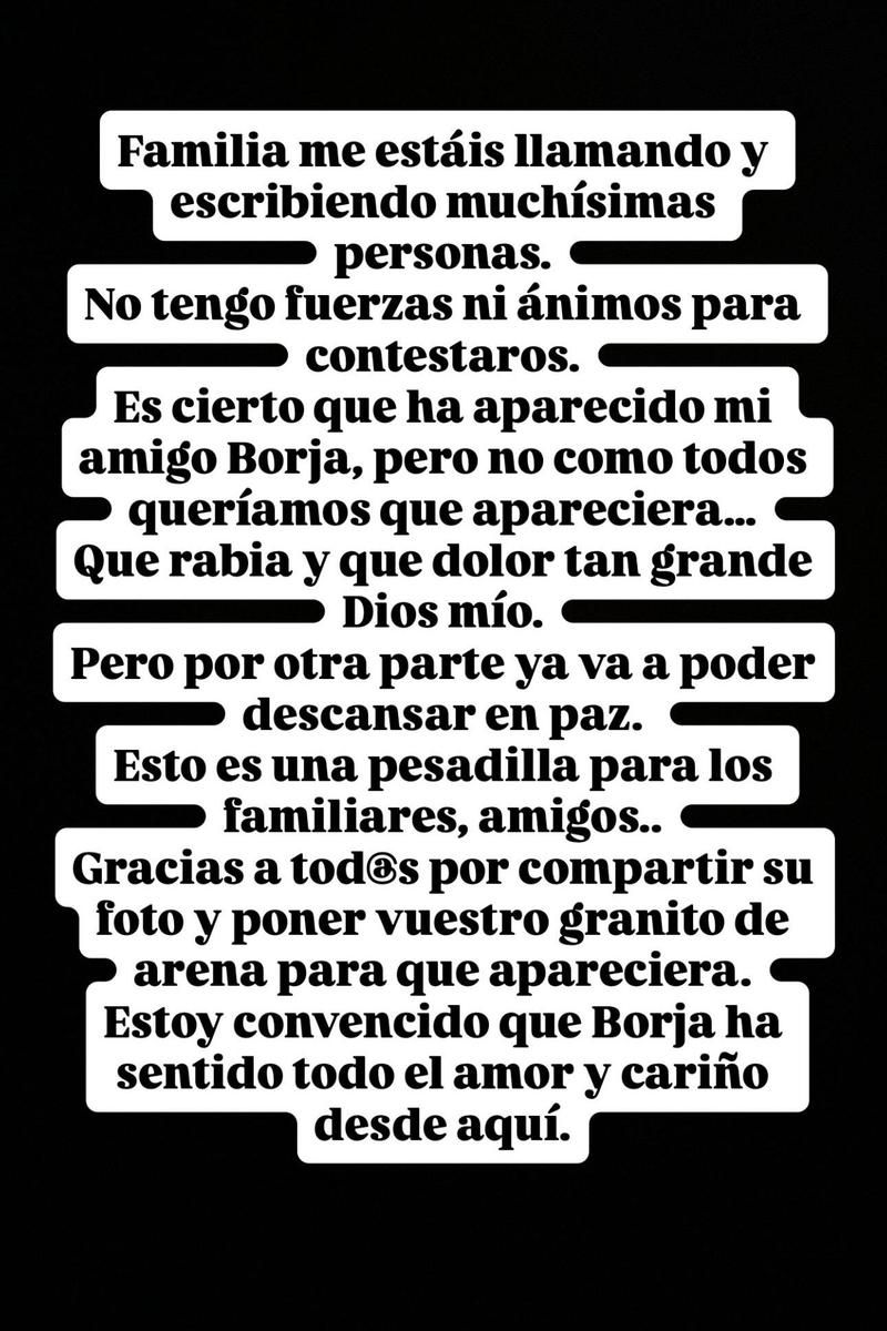 Así ha anunciado Hugo Paz la muerte de su amigo Borja Guerrero