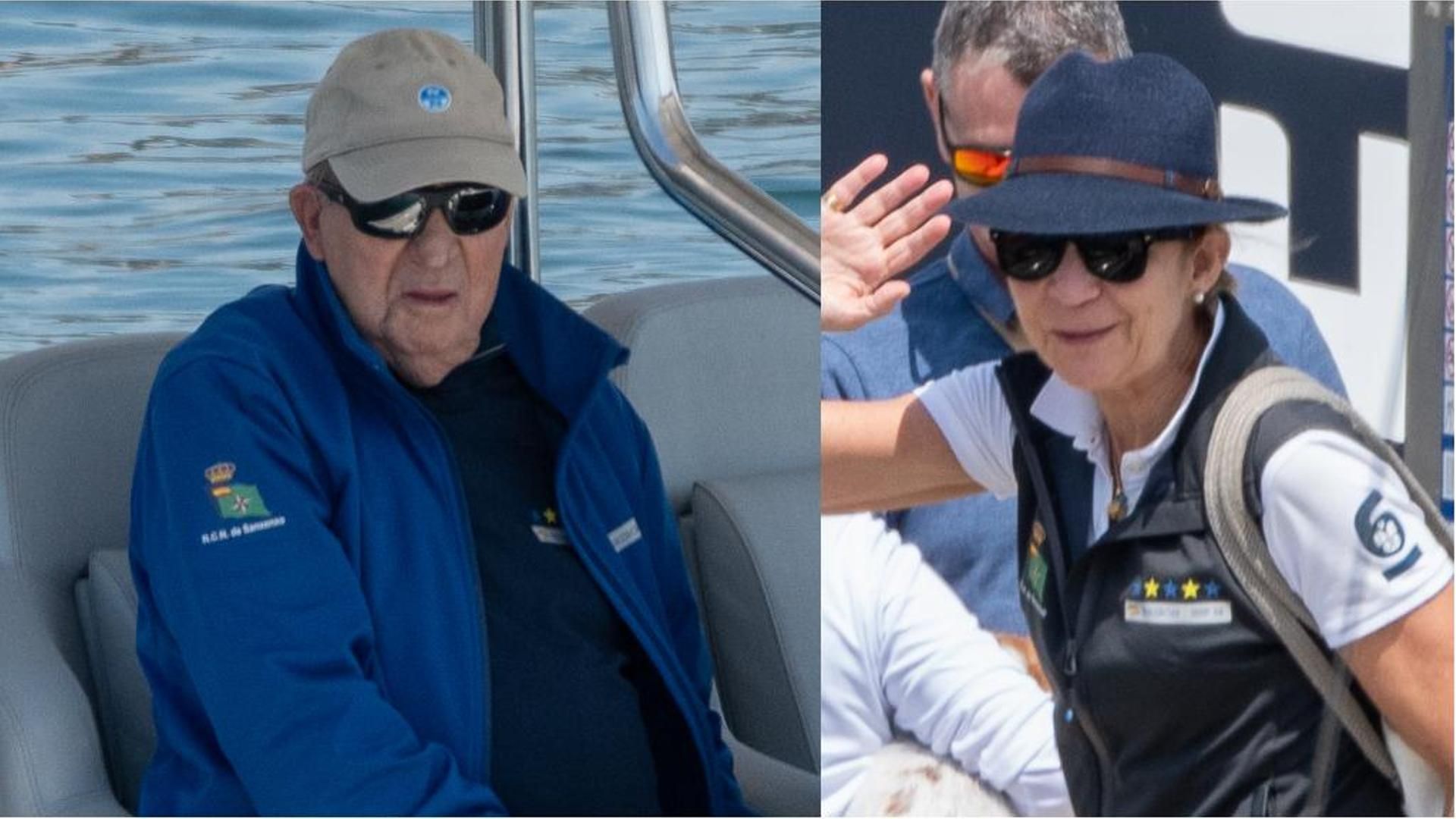 El rey Juan Carlos I y la infanta Elena en Sanxenxo