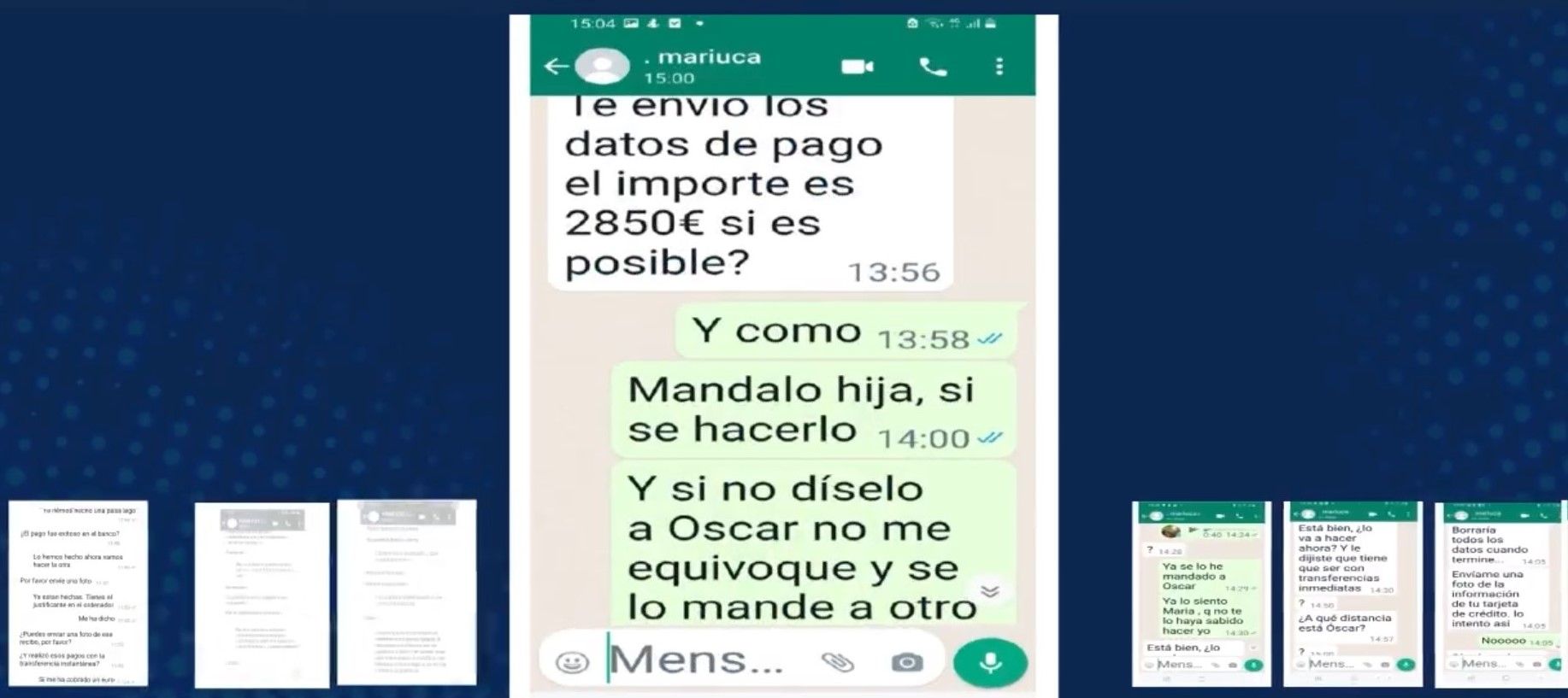 Mensajes de estafadores del hijo en apuros