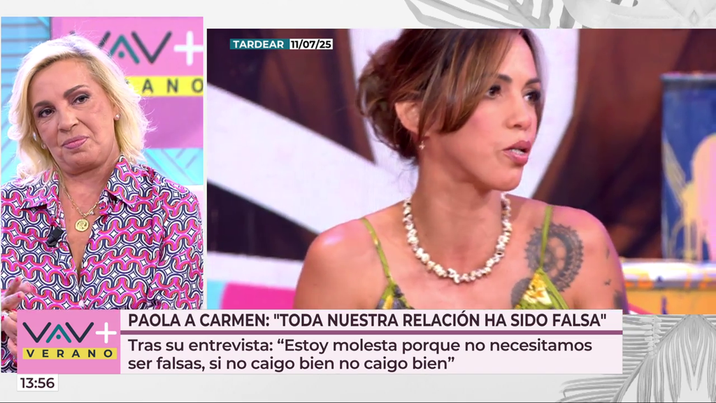 Carmen Borrego responde a las últimas palabras de su exnuera, Paola Olmedo: "Nunca he sido falsa con ella"
