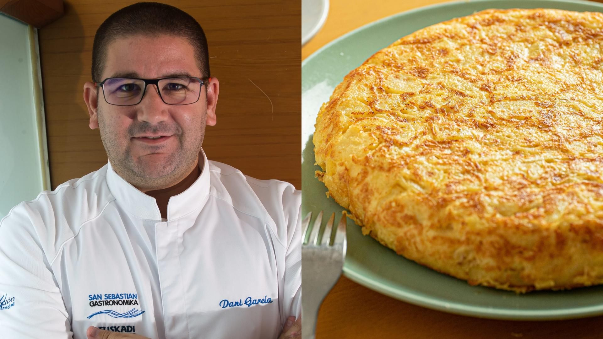Dani García y tortilla de patata, en un montaje de fotos