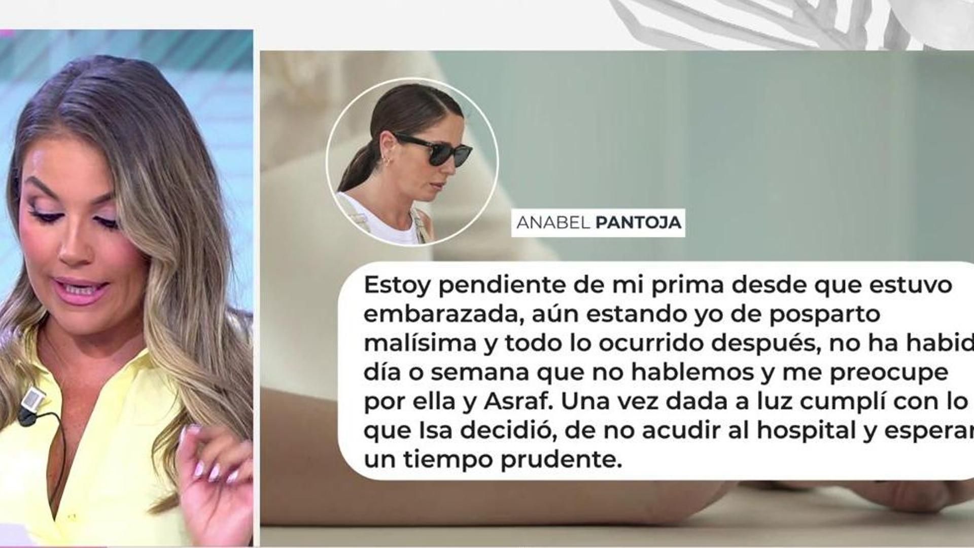 Anabel Pantoja desmiente estar distanciada de su prima Isa: "Cumplí lo que ella decidió"