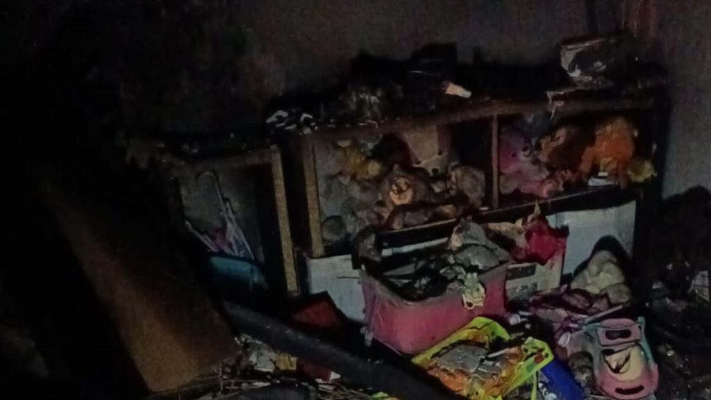 Estado en el que quedó la vivienda tras el incendio