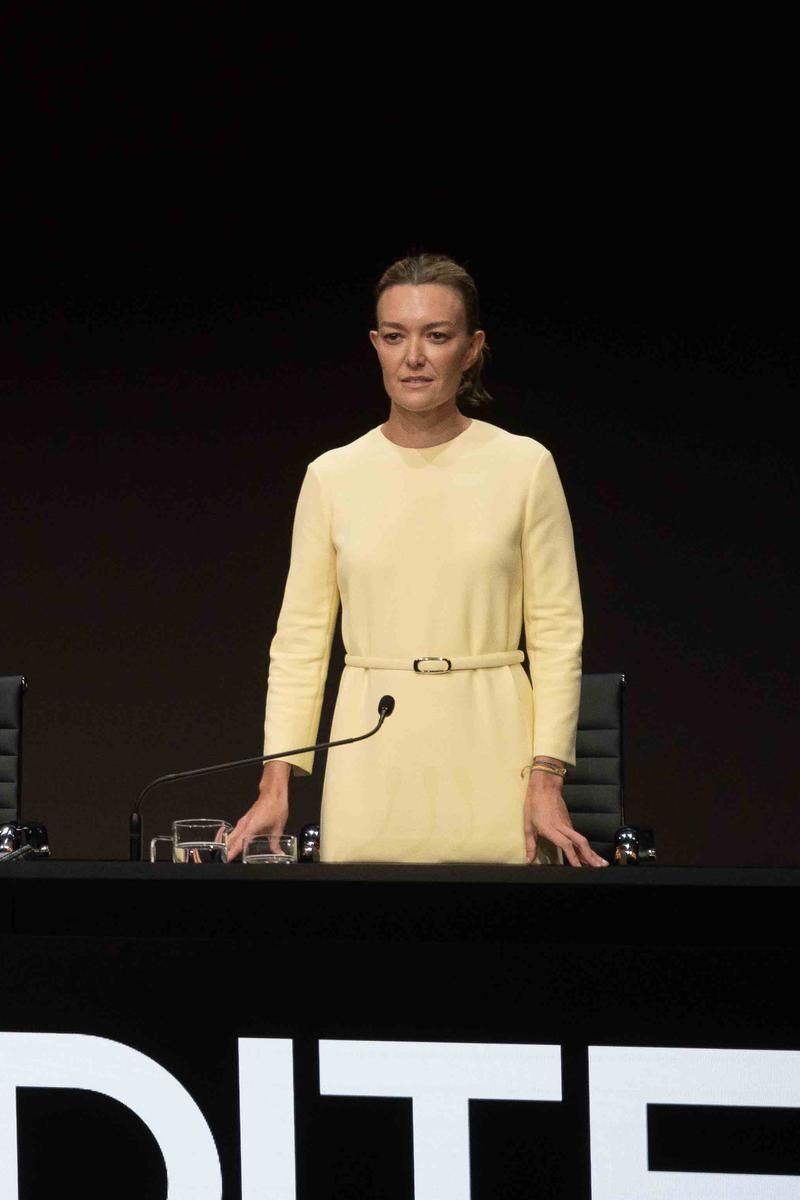 Marta Ortega, con vestido amarillo mantequilla