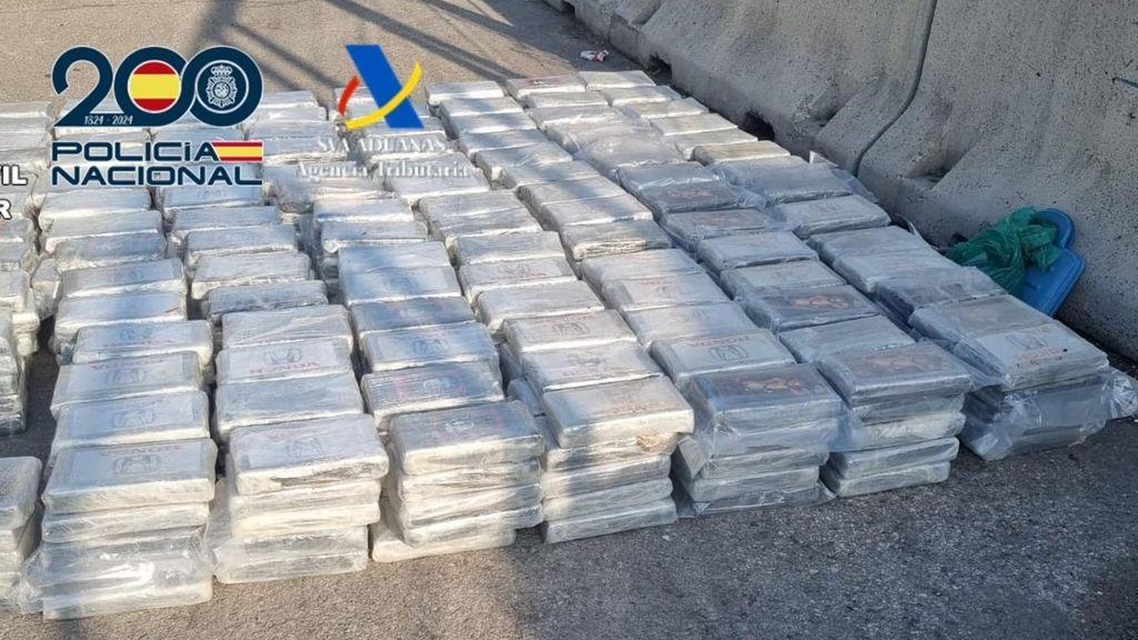Paquetes de cocaína intervenidos por la Policía en el puerto de Valencia