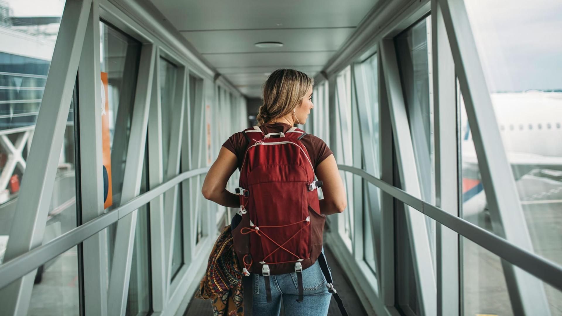 Preparándose para subir a un avión Preparándose para subir a un avión