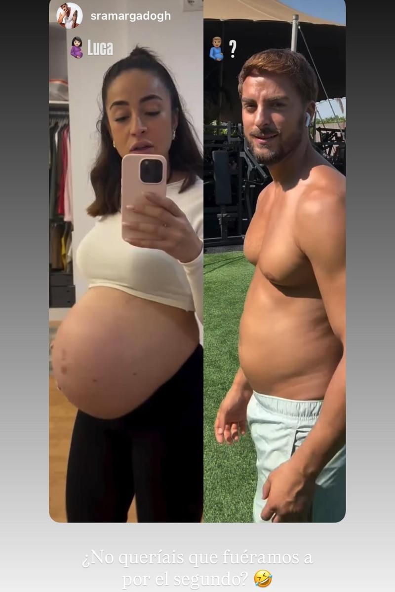 Borja González bromea con su cuerpo actual y el de Ana López embarazada