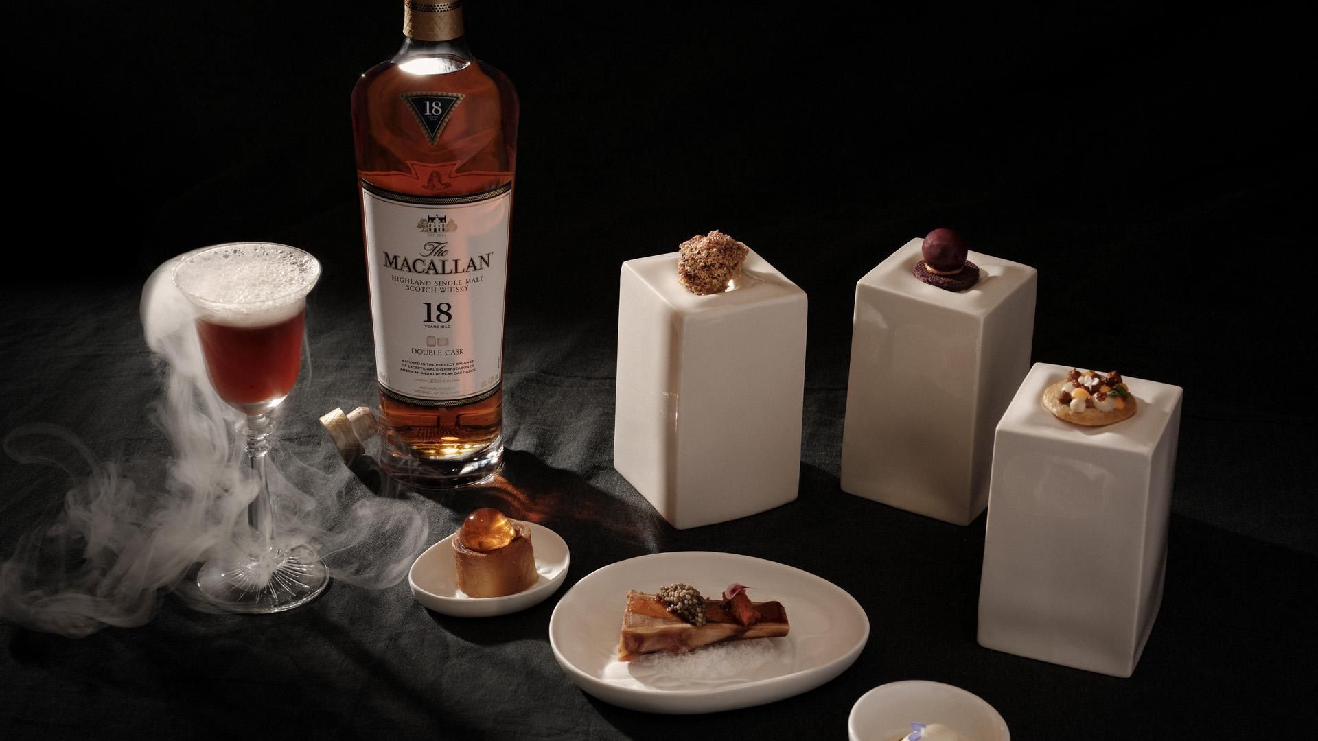 Cada pase del menú está maridado con un whisky de The Macallan