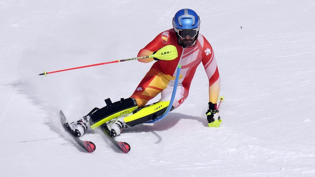 El esquiador español Joaquim Salarich durante un entrenamiento en los Juegos Olímpicos de Invierno de Pekín 2022