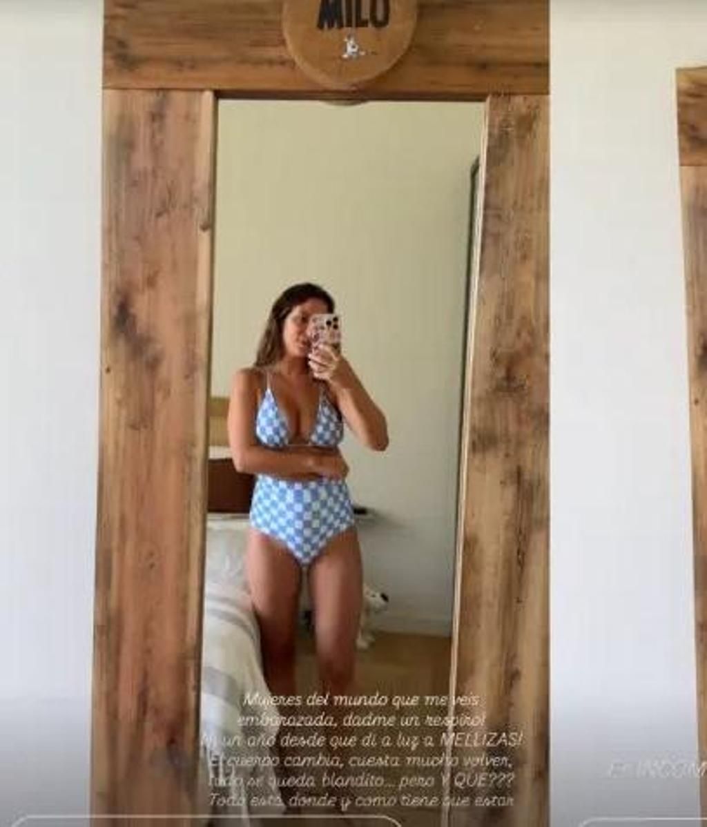 Marta Pombo enseña su cuerpo un año después de sus mellizas