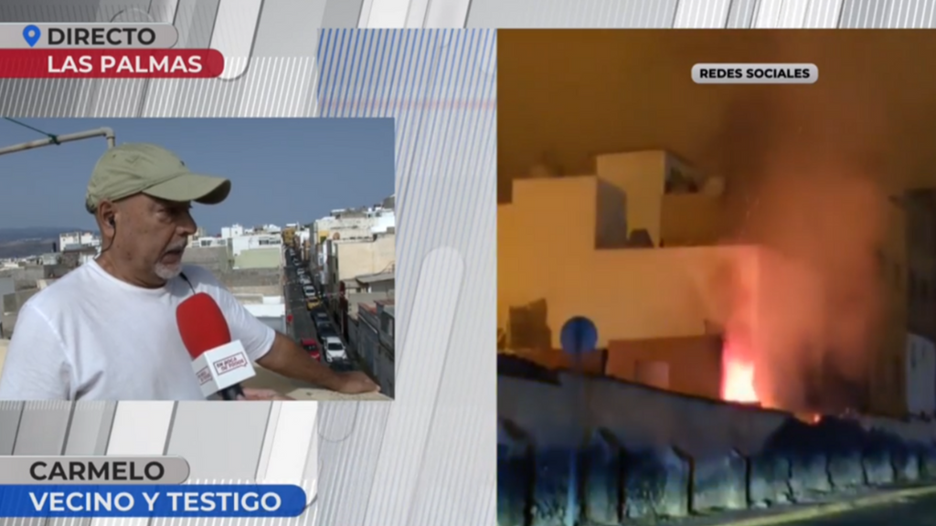 Un testigo del fuego provocado por un joven que ha intentado quemar viva a su pareja en Las Palmas: "Estoy impactado"