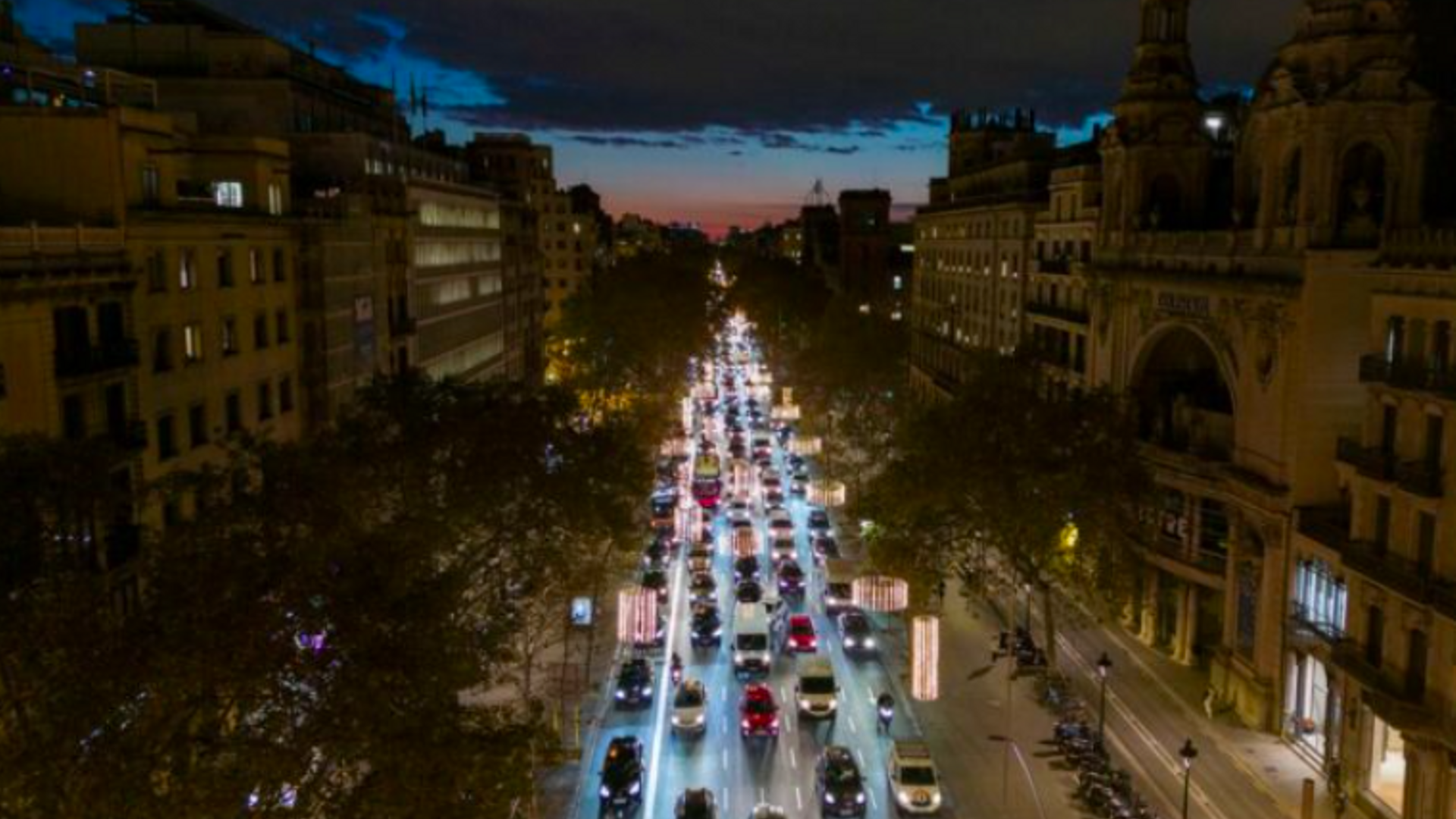 Vista aérea de la Gran Via de les Corts Catalanes de Barcelona