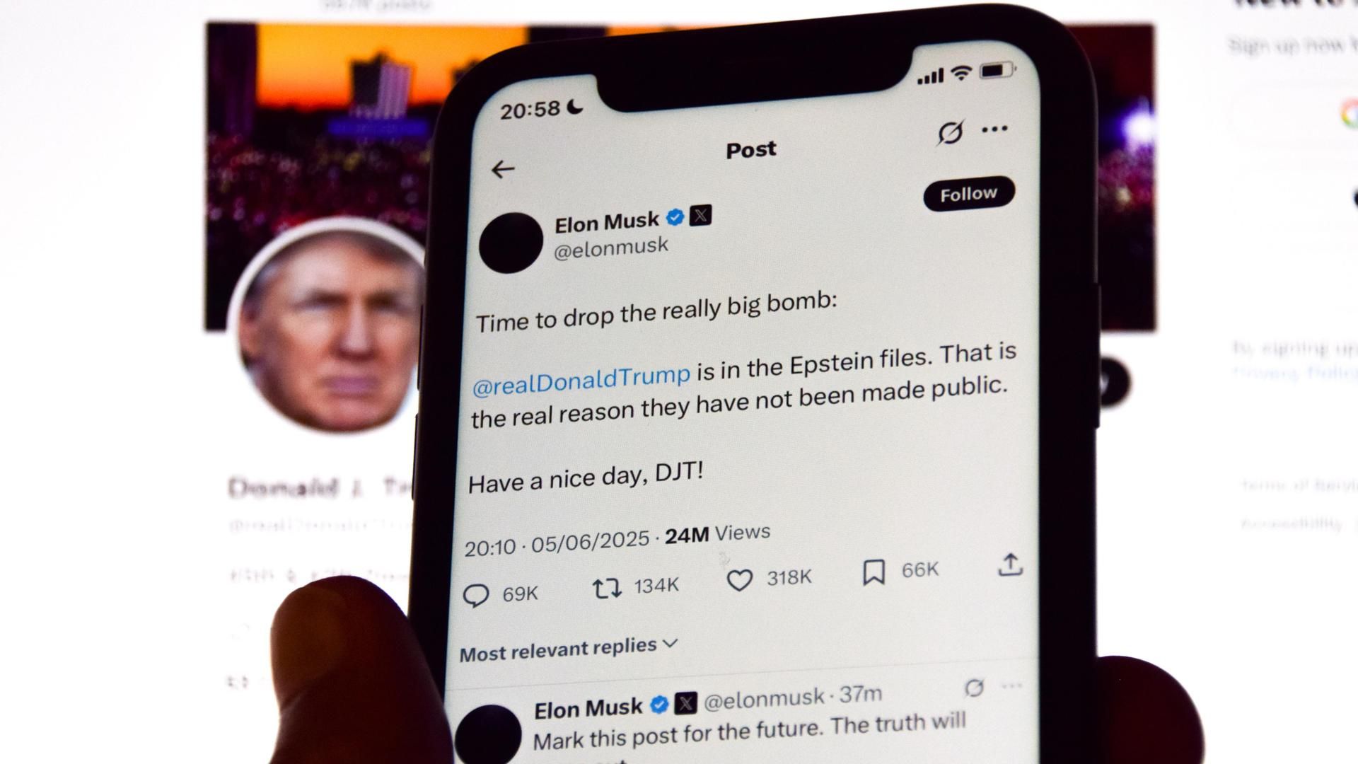 Elon Musk tuitea sobre Trump y su presunta aparición en la lista Epstein