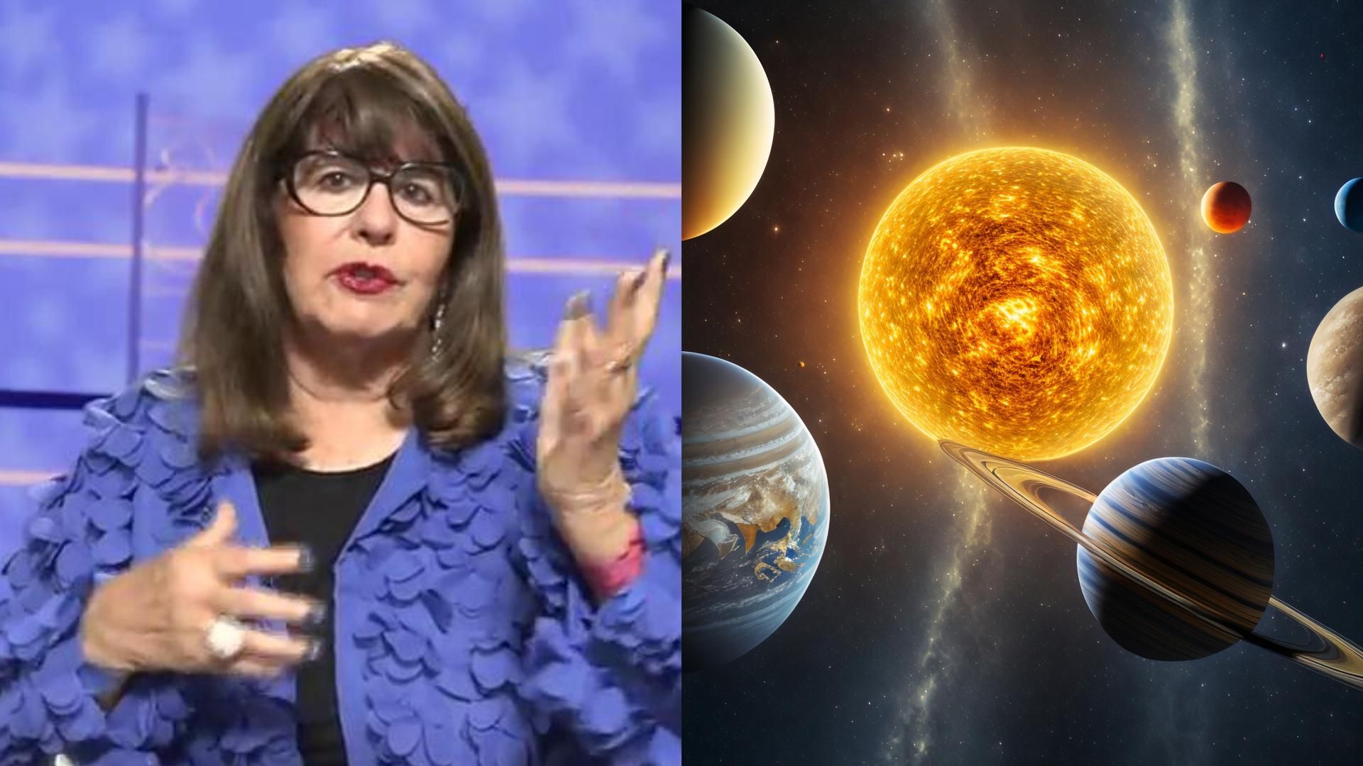 Esperanza Gracia y algunos planetas, en un montaje de fotos