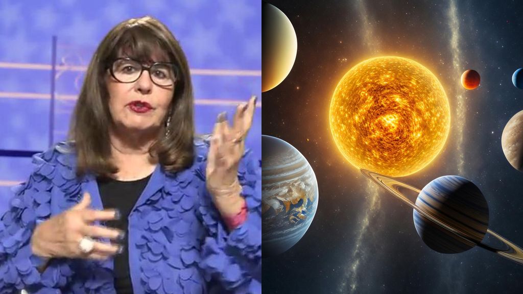 Esperanza Gracia y algunos planetas, en un montaje de fotos