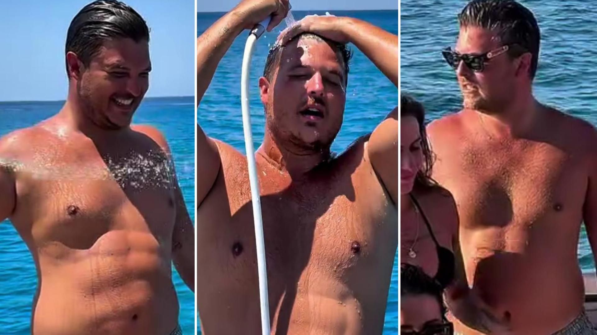 Pablo Pisa luciendo palmito en la playa en su escapada familiar