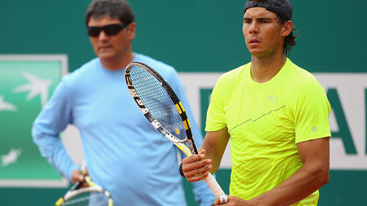 Rafa Nadal entrenando en su etapa con Toni Nadal como entrenador