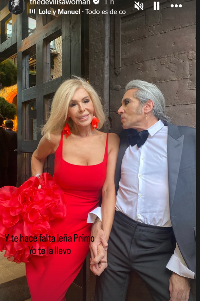 Bibiana Fernández y Mario Vaquerizo en la boda de Jaime Cantizano