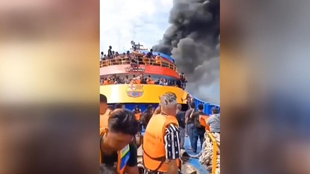 El angustioso incendio en un ferry de Indonesia que deja cinco muertos y tres heridos