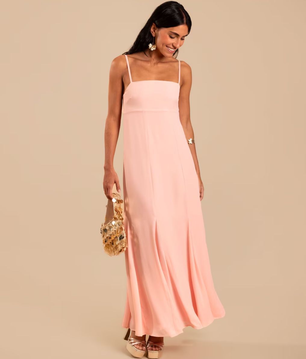 Vestido largo de corte imperio con tirantes – The Are