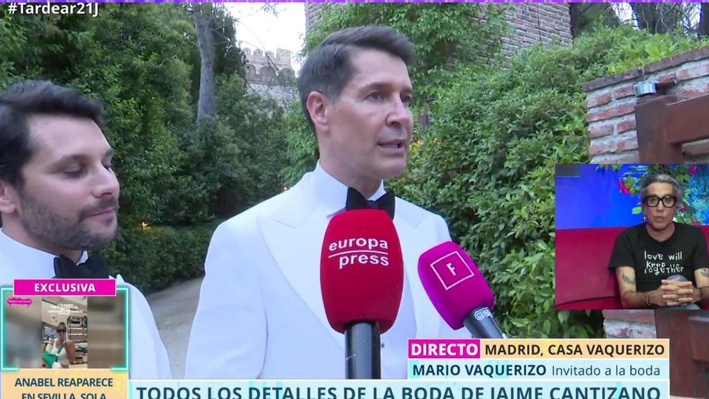 Mario Vaquerizo desvela los entresijos de la boda de Jaime Cantizano y Miguel García: "La ceremonia más americana a la que he ido en años"