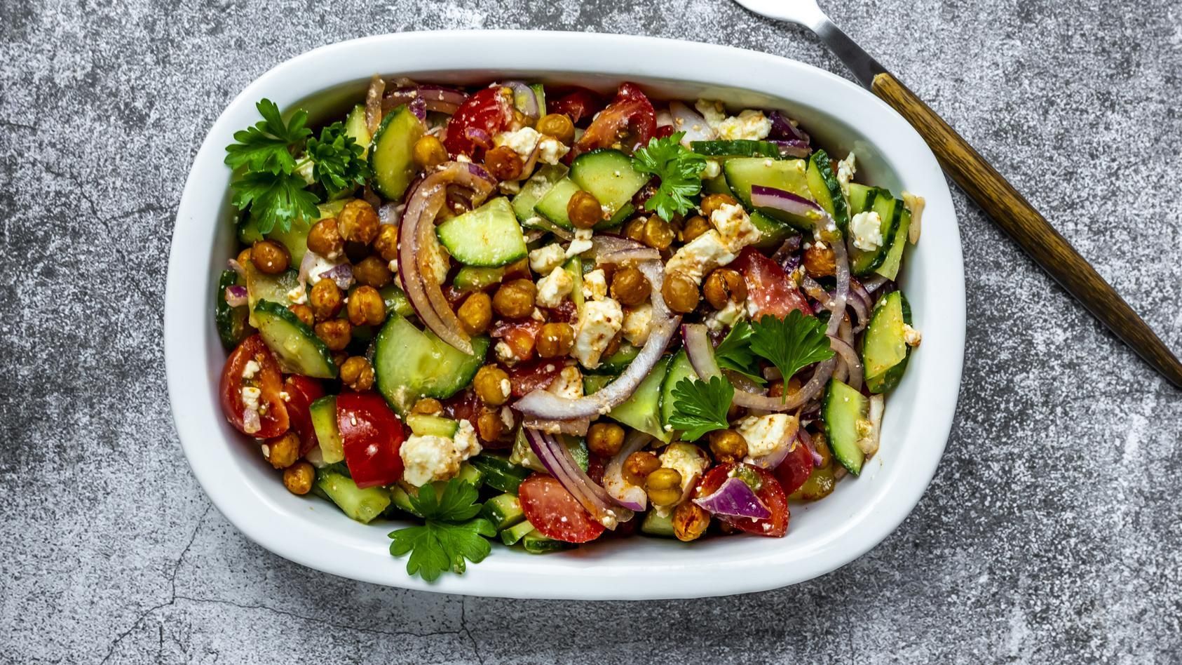 Ensalada de garbanzos crujiente