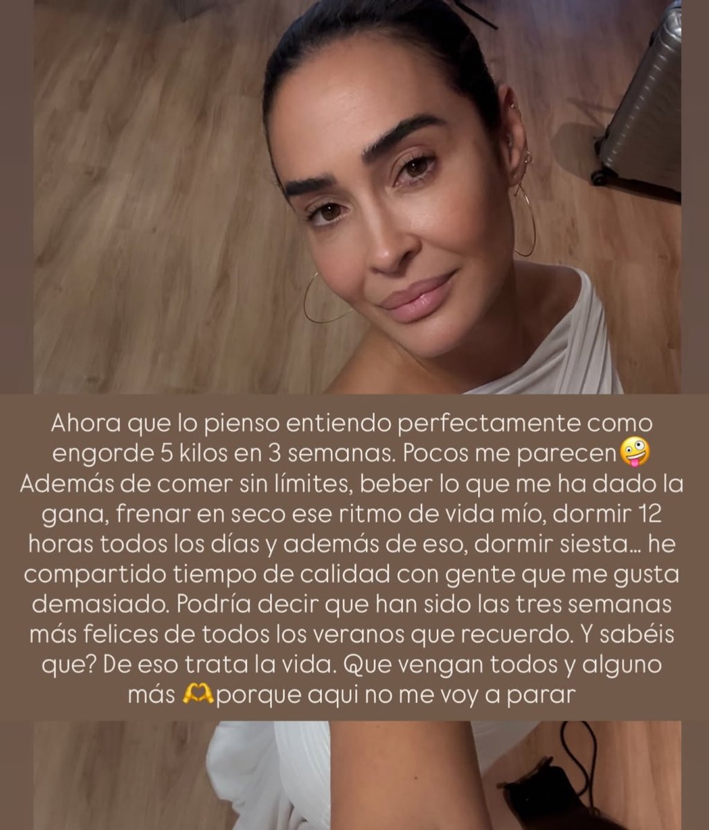 Los kilos que ha engordado Vicky Martín Berrocal en sus vacaciones
