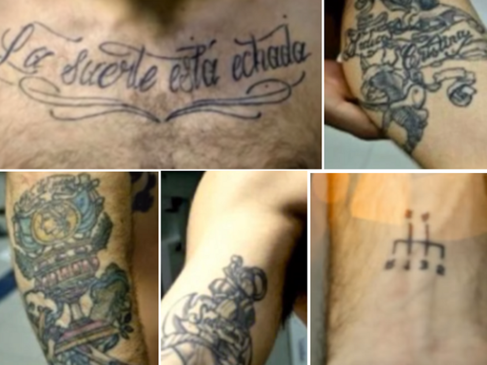 Tatuajes de Álvaro Pasquin Mora, uno de los fugitivos más buscados de España