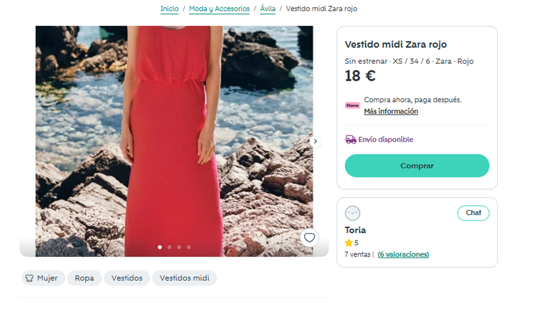 Vestido rojo de Zara