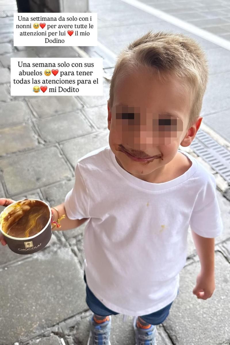 Así ha contado Alice Campello que su hijo se va solo con sus abuelos