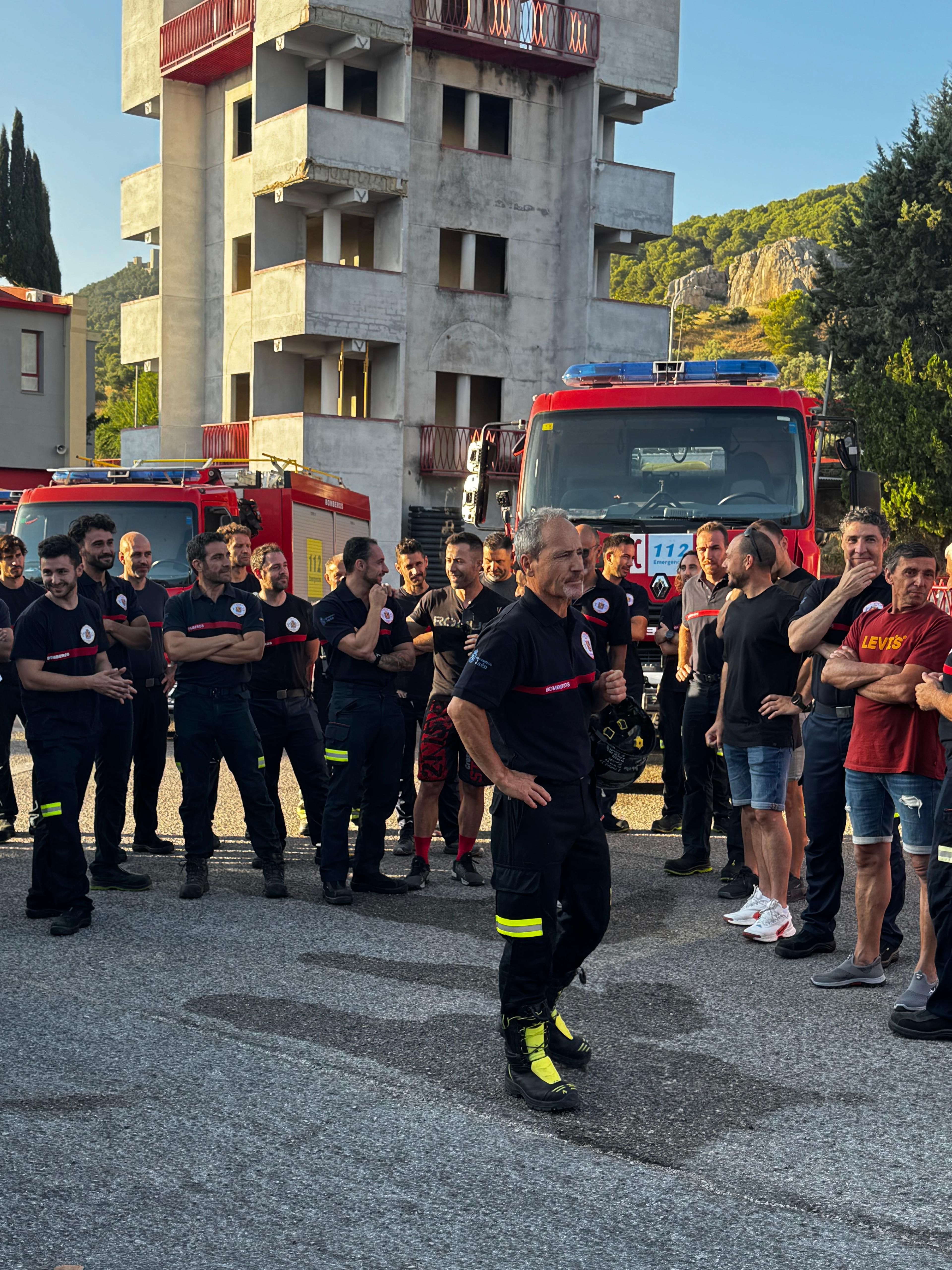 Juan Ramón en su último día en el Parque de Bomberos de Jaén