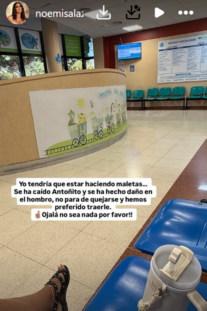 Noemí Salazar comparte una imagen desde el hospital tras correr con su hijo Antoñito