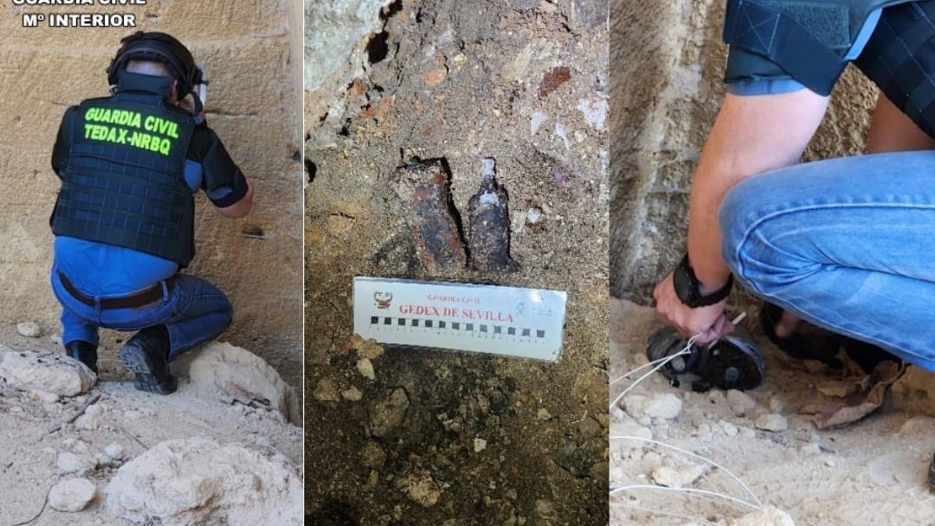 Agentes de la Guardia Civil desactivan dos granadas de mano halladas en Osuna de modo fortuito