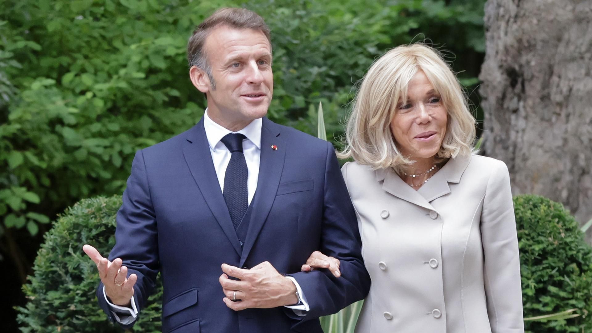 El presidente de Francia, Emmanuel Macron, y su mujer, Brigitte Macron