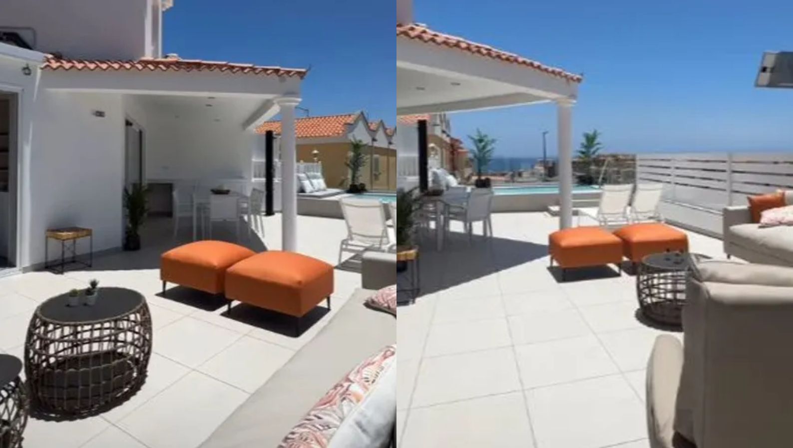 La terraza exterior de la casa de Anabel Pantoja en Gran Canaria