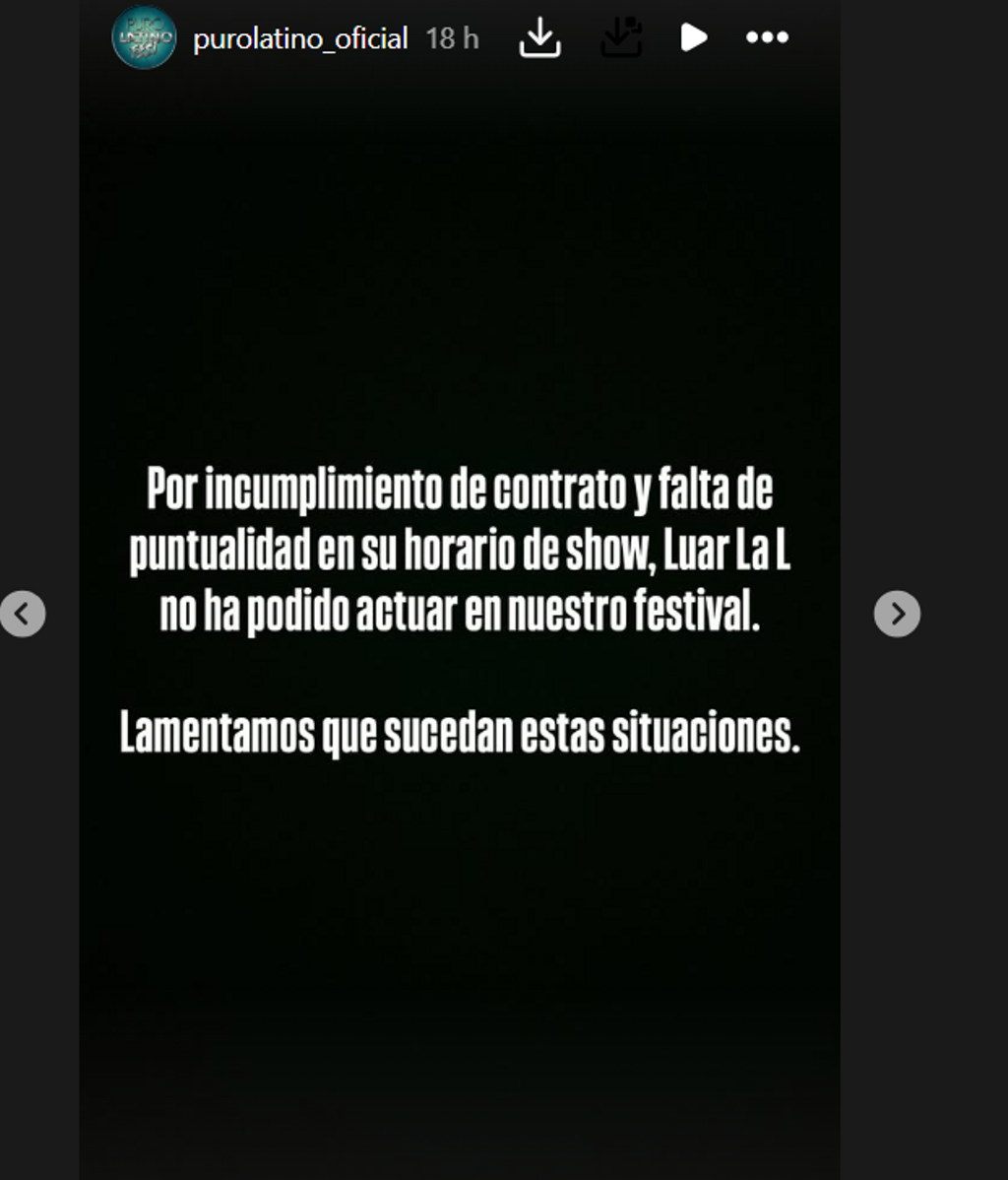 Cancelación de la actuación de Luar La L