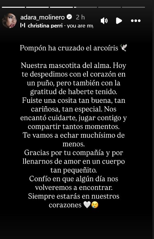 Mensaje de Adara Molinero