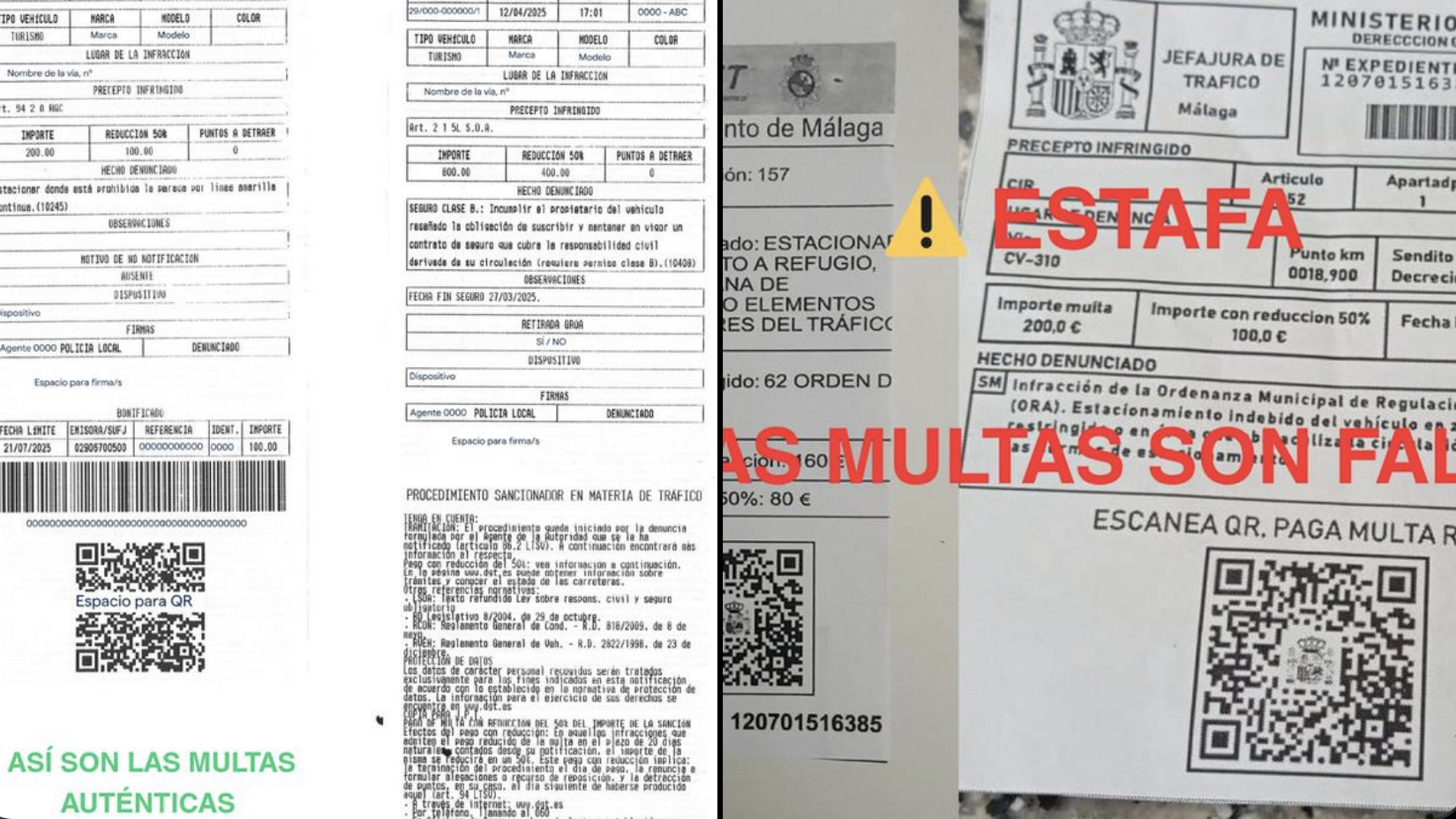 Multas de tráfico falsas Málaga