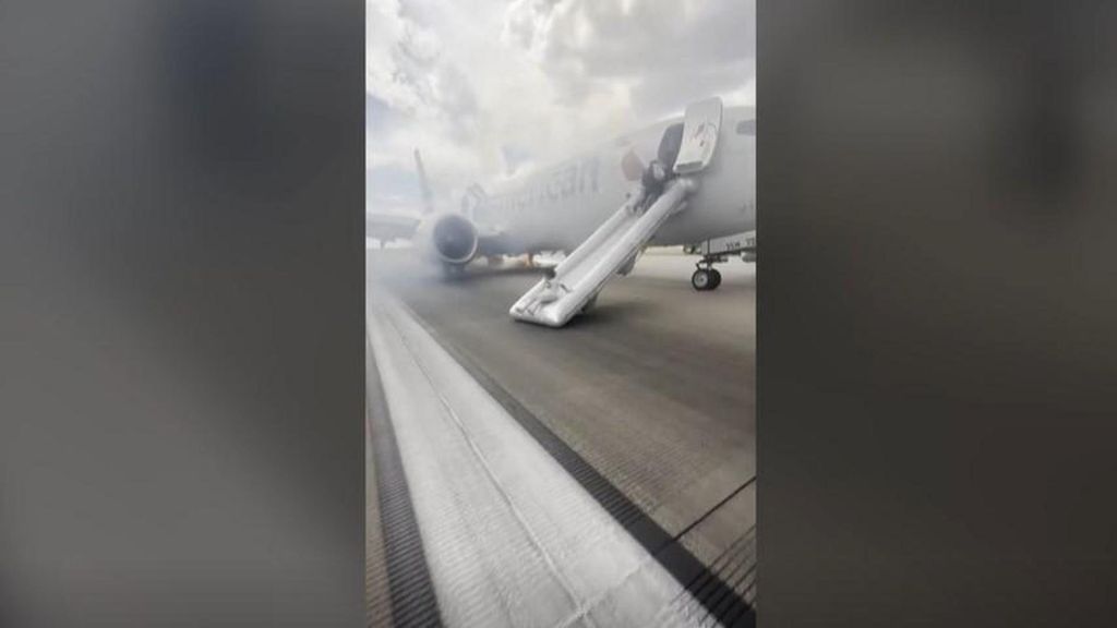 La angustiosa evacuación de un avión con 179 pasajeros tras originarse un incendio en pleno despegue en Denver, Estados Unidos