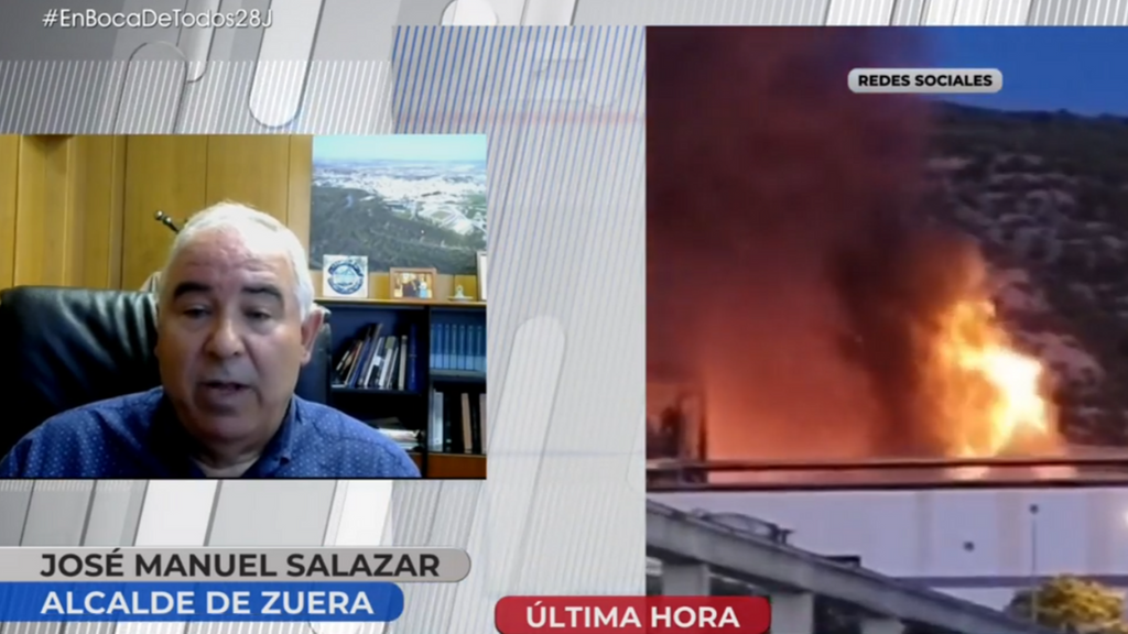 El alcalde de Zuera, sobre el confinamiento que sufren por el incendio en una planta química: "Está siendo complicado"