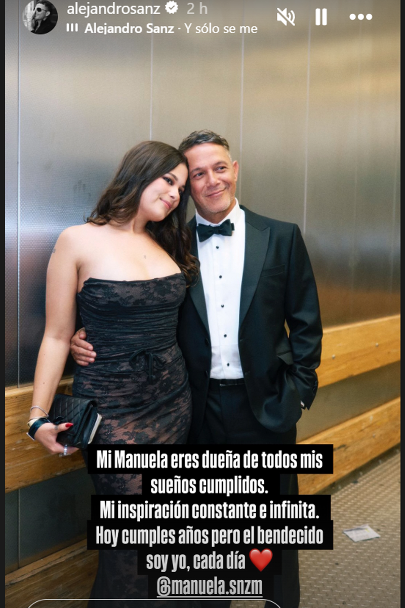 La felicitación de Alejandro Sanz a su hija