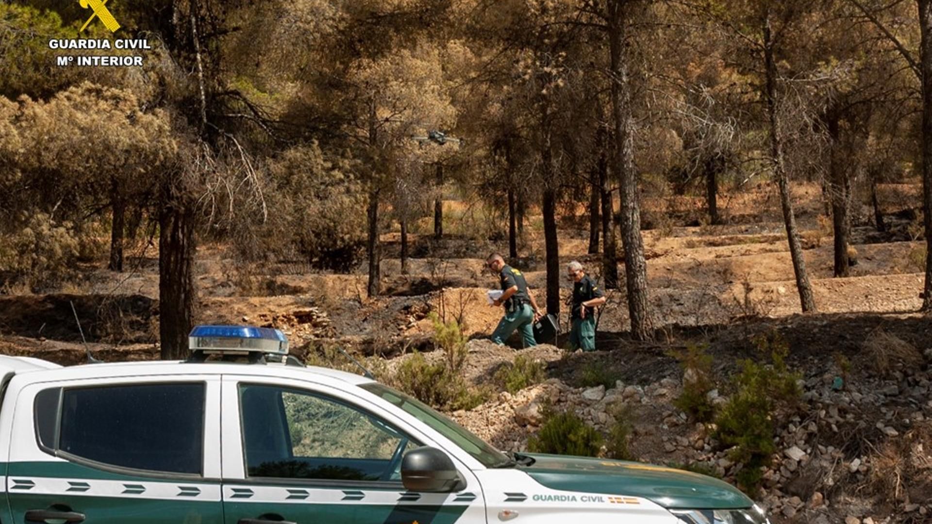 La investigación de la Guardia Civil permitió identificar al presunto autor del fuego