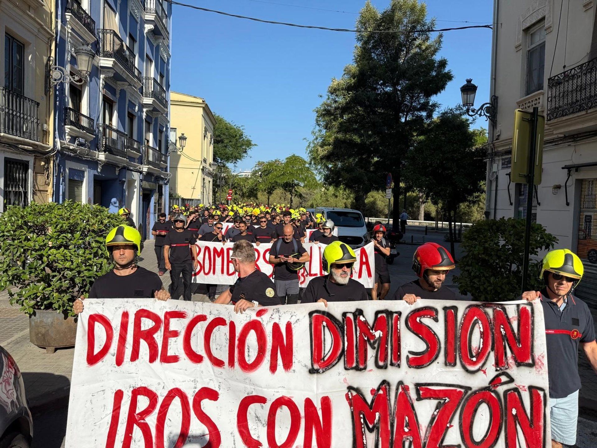 Protesta de los bomberos del Consorcio Provincial de Valencia
