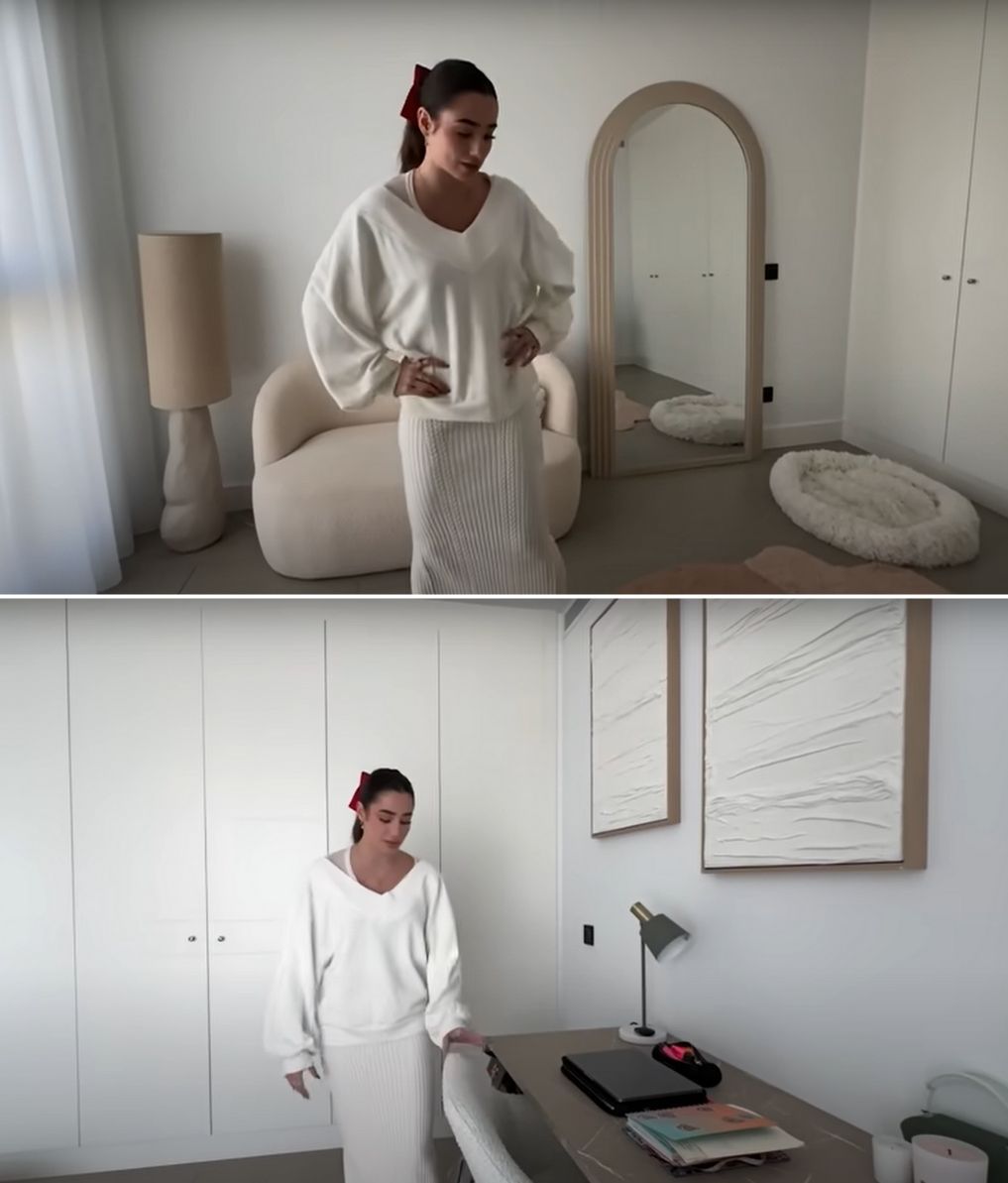 La influencer tiene un despacho que hace las veces de vestidor