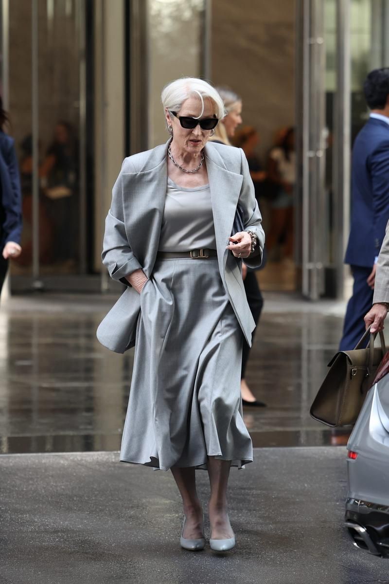 Meryl Streep, durante el rodaje de 'El diablo viste de Prada 2'