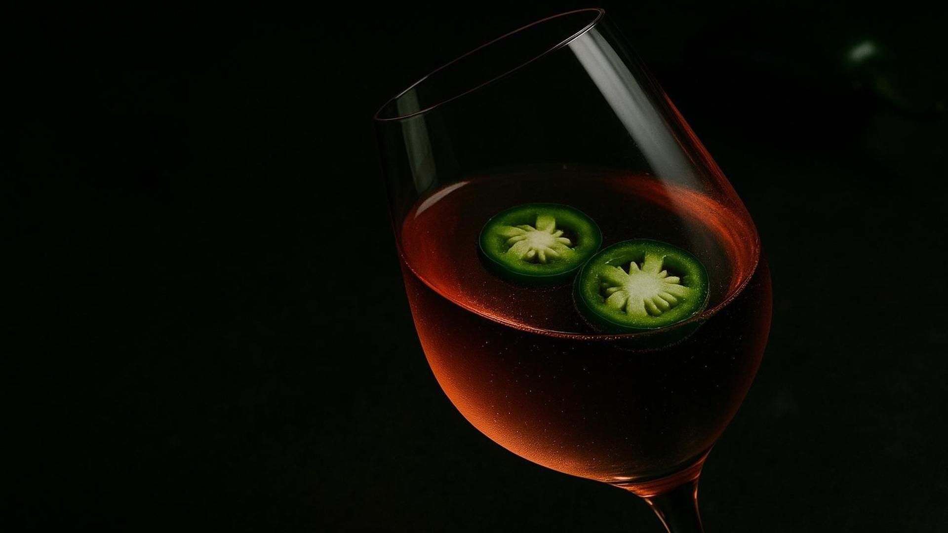 Vino rosé con jalapeño