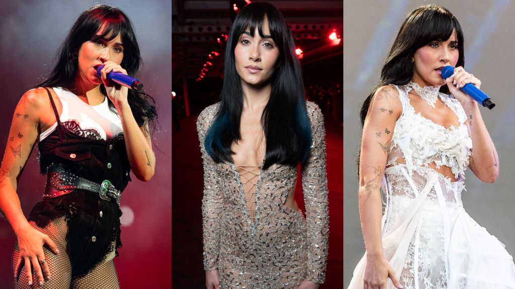 Aitana con tres looks diferentes, en un montaje de fotos