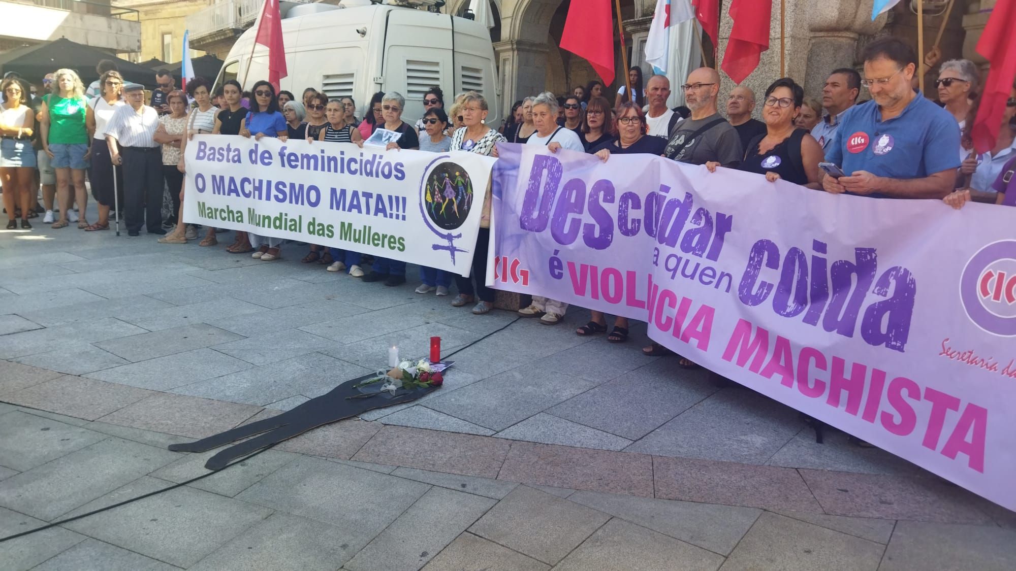 Concentración de esta mañana convocada por la CIG