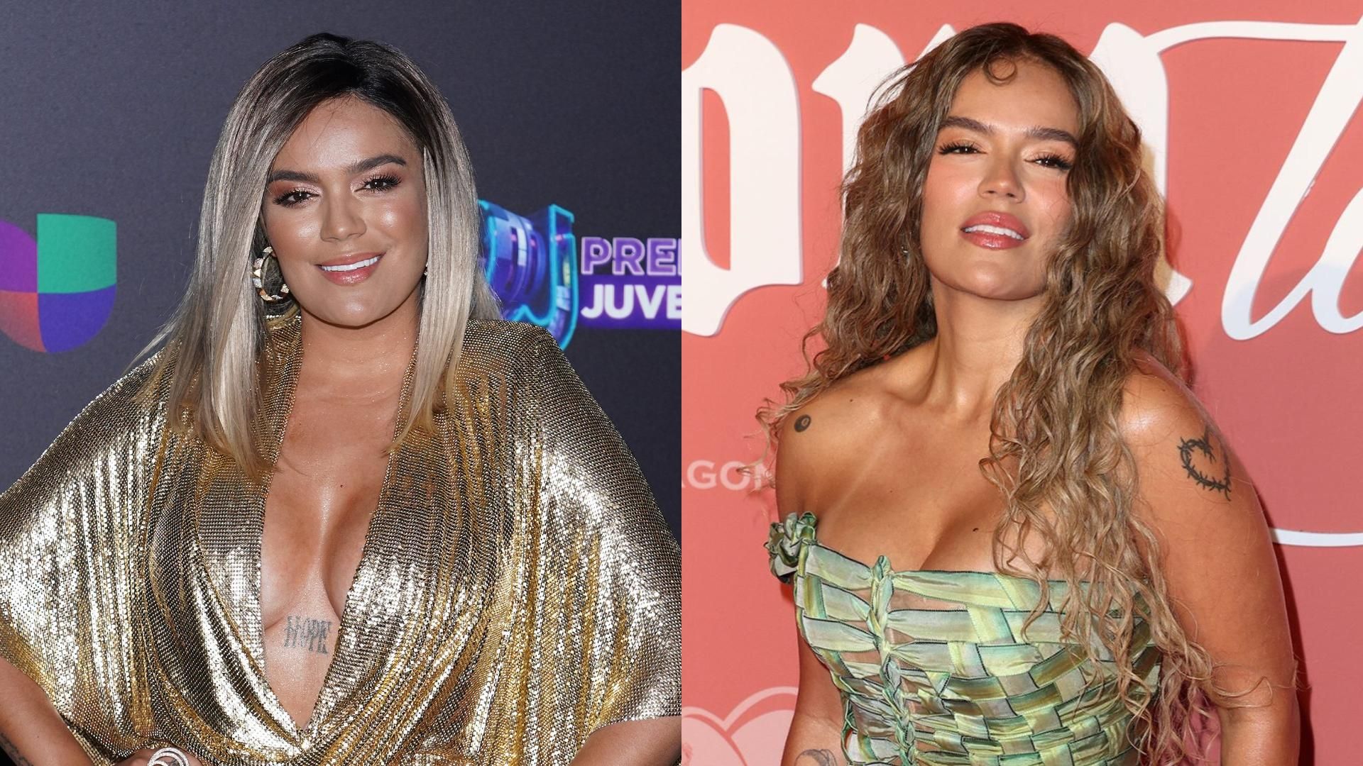 Karol G, en un evento en 2019 y en una foto reciente Karol G, en un evento en 2019 y en una foto reciente